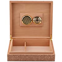 Caja de Cigarros Cedro Vintage Mini Humidor de Cuero Portátil Caja de Cigarros Caja de Almacenamiento de Contenedores de…